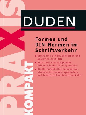 cover image of Duden Praxis kompakt--Formen und DIN-Normen im Schriftverkehr